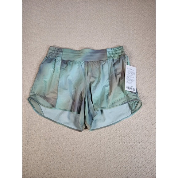 Lululemon Hotty Hot HR Short 4 inch Lined Women's Size 12 Green Athletic Shorts - Picture 1 of 7